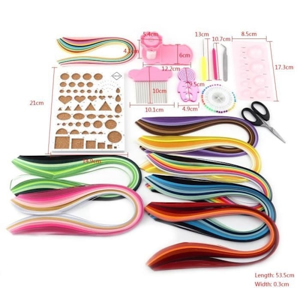 960 Quillingpapper DIY Hantverkskit Hantverkskit Board Form Crimper Verktyg Scrapbooking 3Mm-Ros