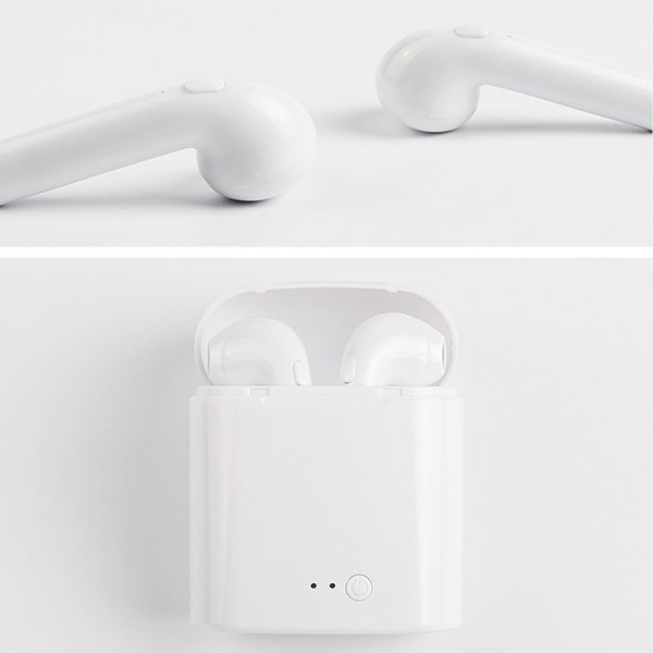 I7S trådlösa Bluetooth öronsnäckor Stereostabila Bluetooth 5.0-öronsnäckor med case för sportvit