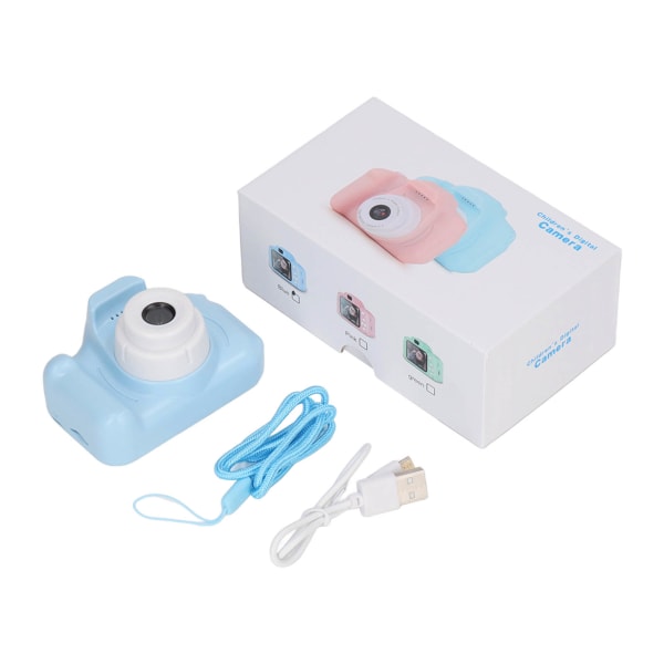 Barnekamera 2,0 tommer IPS-skjerm Blå Komfortabelt grep avrundet kropp USB-lading 400mAh Barnekameraleker