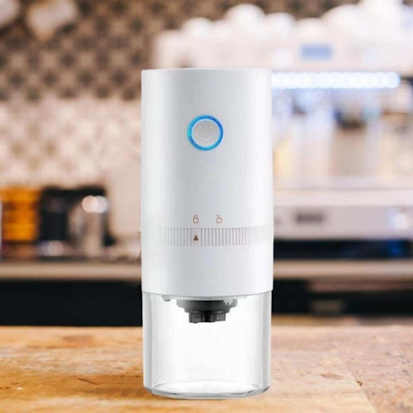 Kaffekvarn Usb-port Enkel One Touch-manövrering Automatisk För Espresso Hem Kök Kontor Vit Perfk19