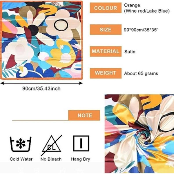 Sidenscarf - Ospecificerad - 3-pack - 90x90 cm - Mångsidig - Klassiska mönster