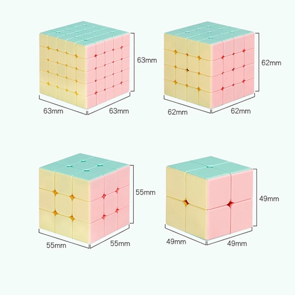 Macaron 2X2 3X3 4X4 5X5 Professionell Speed Rosa Kub Pyraminx 2X2X2 3X3X3 4X4X4 5X5X5 Stickerless Puzzle Magic Cube Macaron 2x2
