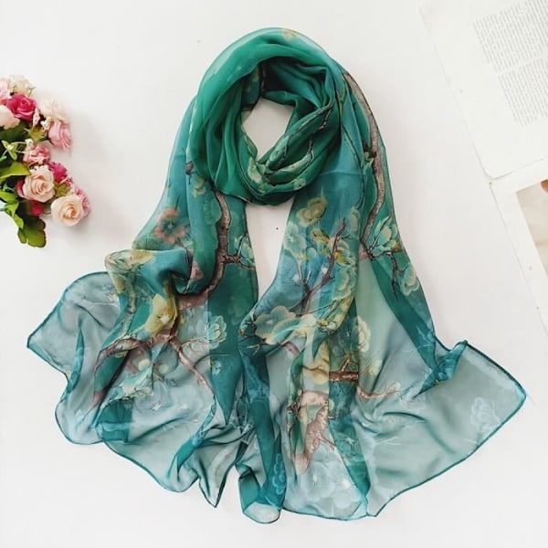 Qis-237 Dam Gradient Blomma Georgette Sjal Elegant Bandana Sjal Hijab Solskydd