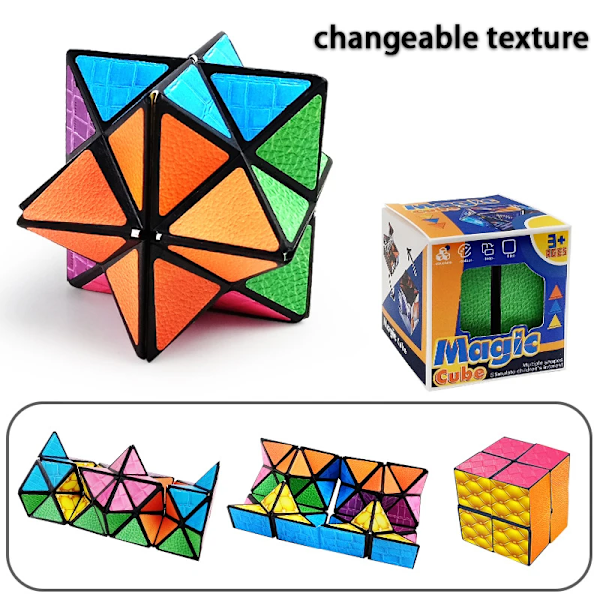 Tredimensionell Varierande Magisk Kub Anti-Stress Leksak Geometri Oändlig Magnetisk Föränderlig Kub Barn Ångestdämpare Fidget Leksaker F