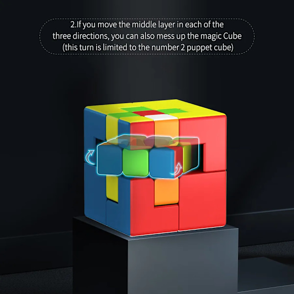 Docka 1 Docka 2 Magic Cube Stickerless Professionell Speed Puzzle Cubo Magico Leksaker Födelsedag Julklappar One Stickerless