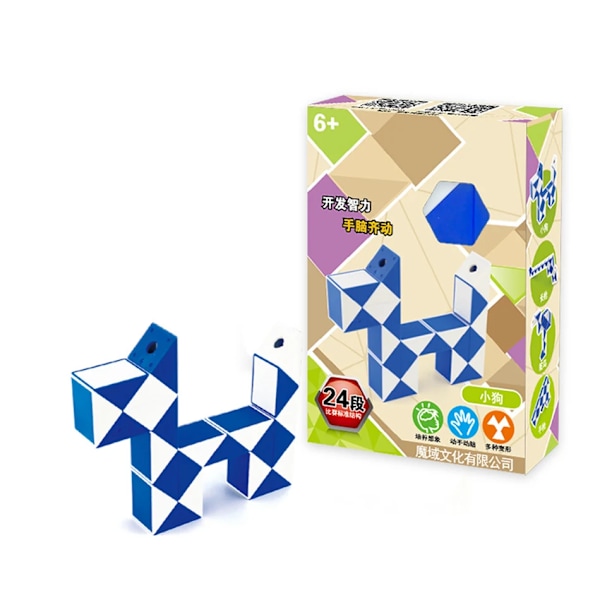 Cubing Classroom 24 Snake Speed Cubes Twist Magic Puzzle för barn, festgåvor, färgglada pedagogiska leksaker Red Magic Ruler