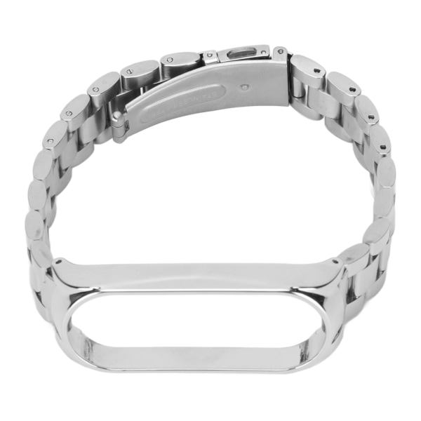 Smartwatch Armbandsrem i rostfritt stål Anti Lost med dubbel spärr fällbart spänne för Mi Band 6Silver
