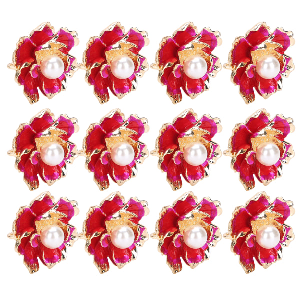 12 st plagg utsmyckningar Faux pärlor dekoration flatback klädesknapp för DIY klädväska Hårklämma Liten pion/ 108g