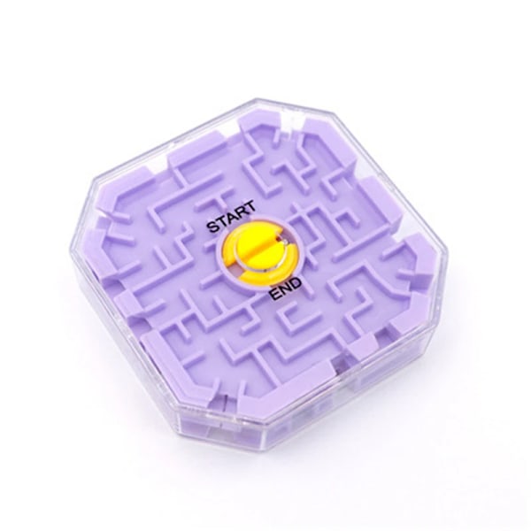 3D Mini Speed Cube Labyrint Magisk Kub Lära Pedagogisk Leksak Pusselspel Labyrint Rullande Boll Hjärna Lära Balans A-323-purple