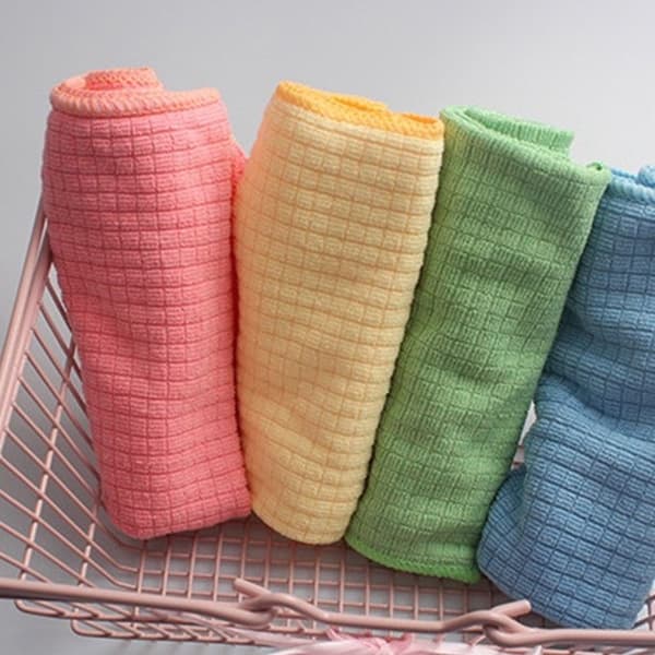 Set med 4 Mikrofiber Köksdukar, Hög Absorptionsförmåga, 30X40 Cm