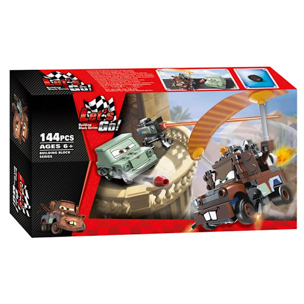 Aoger Pixar Cars 3 Byggstenar Modell Leksak Presentset Blixten McQueen Jackson Farbror Lastbil Pojkens Födelsedag Leksakspresent 144PCS With Box