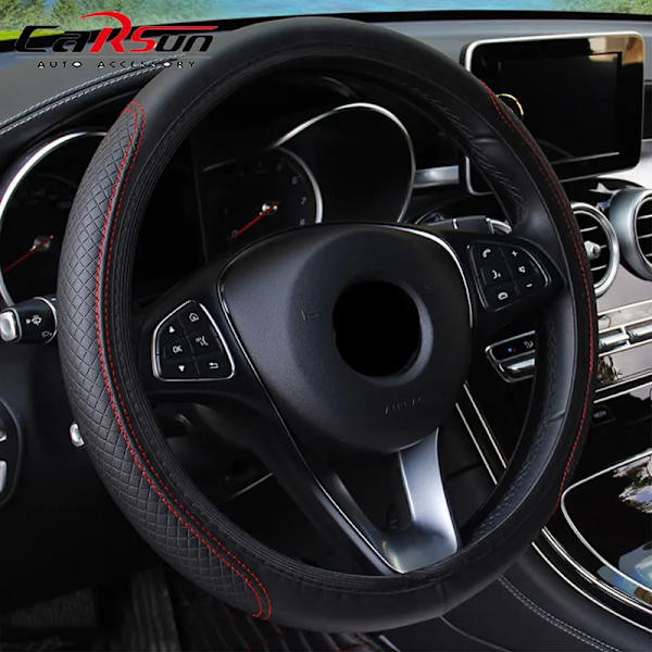 Rattstyrningsöverdrag flätad rattöverdrag cubre volante auto bilrattöverdrag biltillbehör black