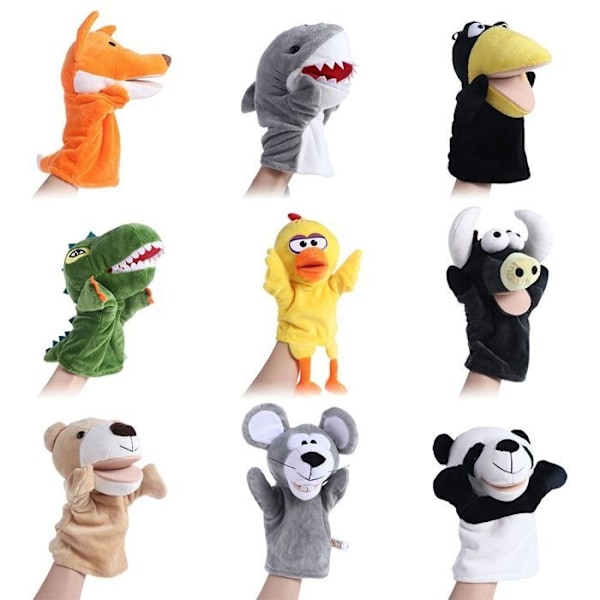 Plysch Hand- och Fingerdocka för Flickor Haj Leksak Smör Spel Anime Dinosaurie