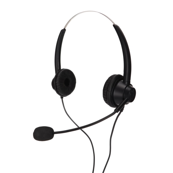 Kundeservice Headset Støyreduksjon RJ9-plugg Binaural kablet telefonhodetelefon med mikrofon for VOIP-telefoner