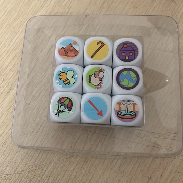 9 st/set Flerfärgade Mönster Tärningar Berättande Tärningsspel Familj/Föräldrar/Fest Roliga Fantasi Leksaker 2Cm adventure
