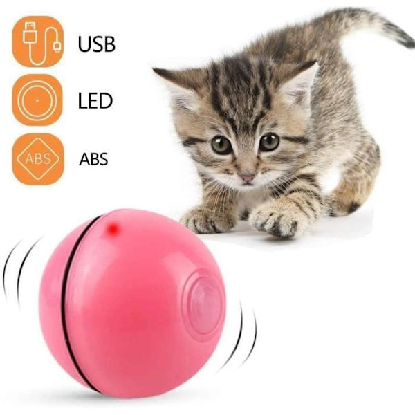 Interaktiv Leksak - Självroterande Boll - 360 Grader - USB Uppladdningsbar - För Katter - Röd