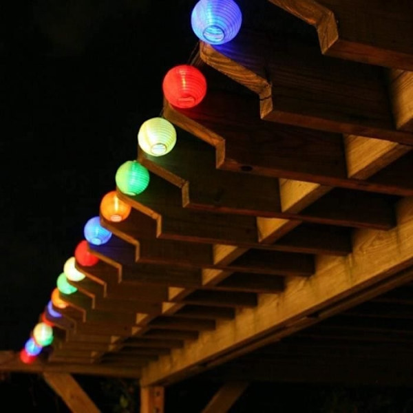 Solarslinga 5,3M 20Leds - Varumärke - Utomhus Boll Led Flerfärgad Papperslykta - Vattentät