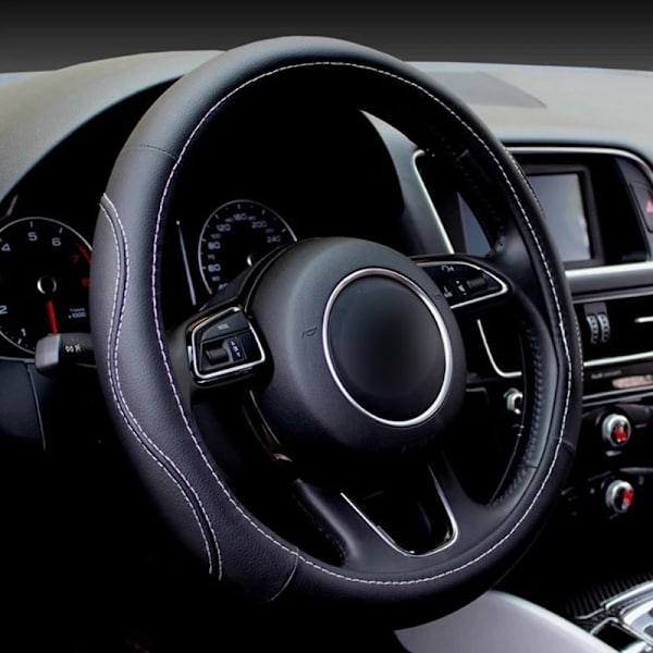 Rattstyrningsöverdrag för bil, universellt, flätad, snygg, halkfri, funda volante auto, bilstyling Black red line