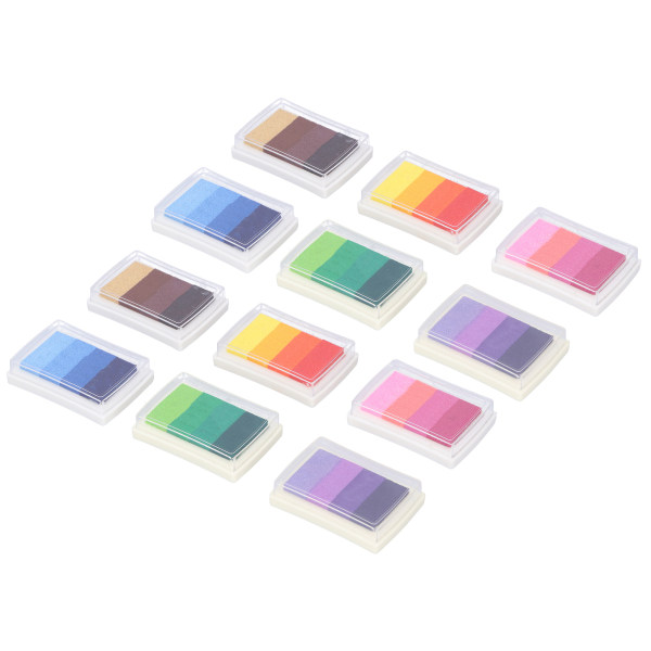 12 stk 4 farver gradient blækpudesæt Farverigt DIY Craft Card Gavefremstillingsstempelpuder