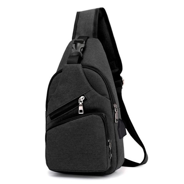 Crossbody-väska för män, bröstväska, rese-ryggsäck för män, svart