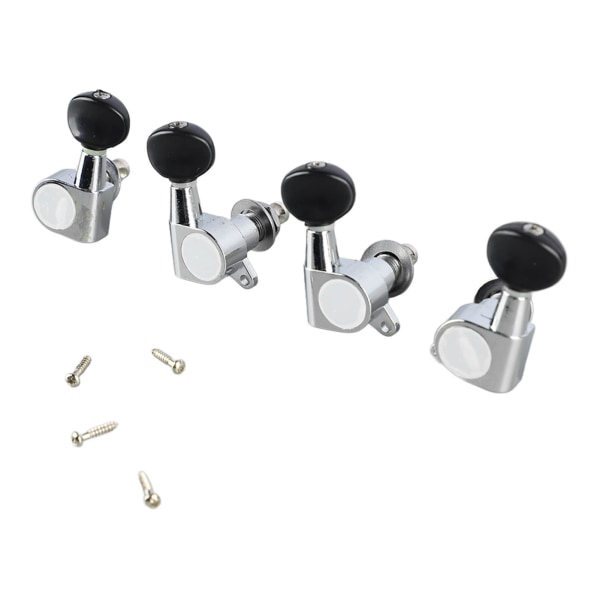 4 sett Ukulele Tuning Peg Metal Nøyaktig Tuning Klassisk Lukket Ukulele Knob Replacement 2L2R