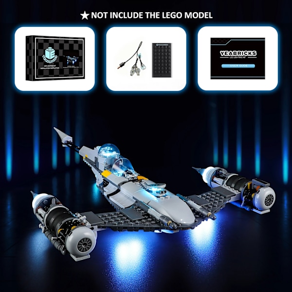 Yeabricks LED-belysningsset för 75325 N-1 Starfighter byggklossar (ingår inte modellen) leksaker för barn Only LED Light Set