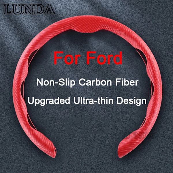 Rattskinnsöverdrag i kolfiber för Ford Focus 2 3 4 5 Mondeo MK2 MK3 MK4 MK7 Fiesta Fusion Kuga F150 C Max Coffee