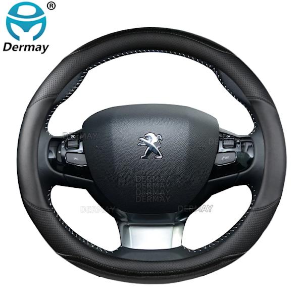 Rattskinnsöverdrag i kolfiber + PU-läder för Peugeot 308 2014~2020 II T9 308 SW 308 CC - Biltillbehör för interiören Brown