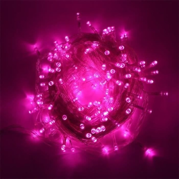 Xf12501-LED Ljusslinga 20M 200 LED-lampor för bröllop, födelsedag, julgran, utomhus- och inomhusdekoration rosa