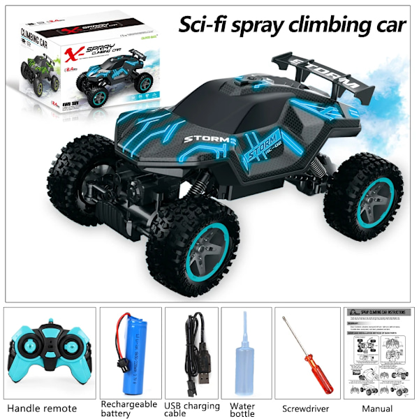 Ny 2.4g legering klättring bergs storfot 4wd rc bil leksak modell 1:16 terrängcykel barn leksak klättring bil backklättring present 922-16B-Blue-1B