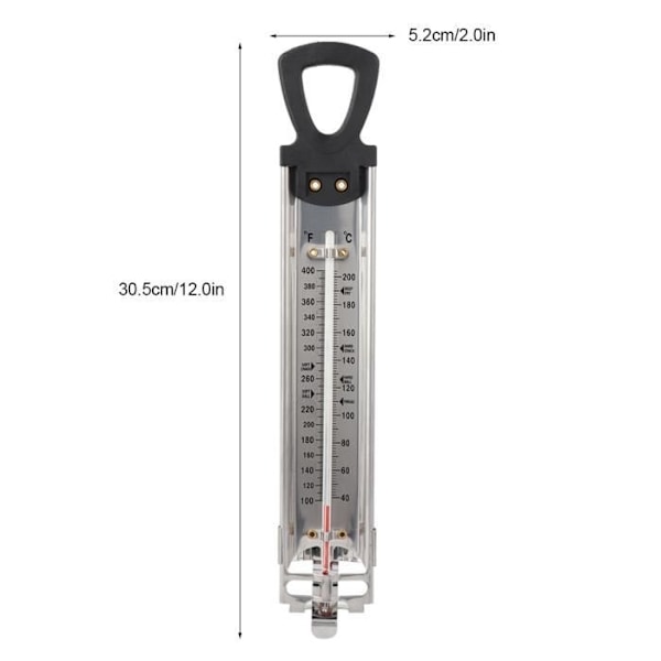 Godistermometer Fritering / Sylt / Socker / Sirap / Gelétermometer Fahrenheit Celsius / ℃ Dubbel Skala Display
