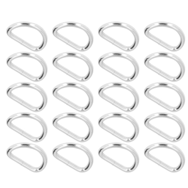 20 stk D-ringe Blank Komfortabel Holdbar Bærbar gør-det-selv-fremstilling Kompakt Praktisk taskespænder til armbåndSølv 3,8x25x15mm