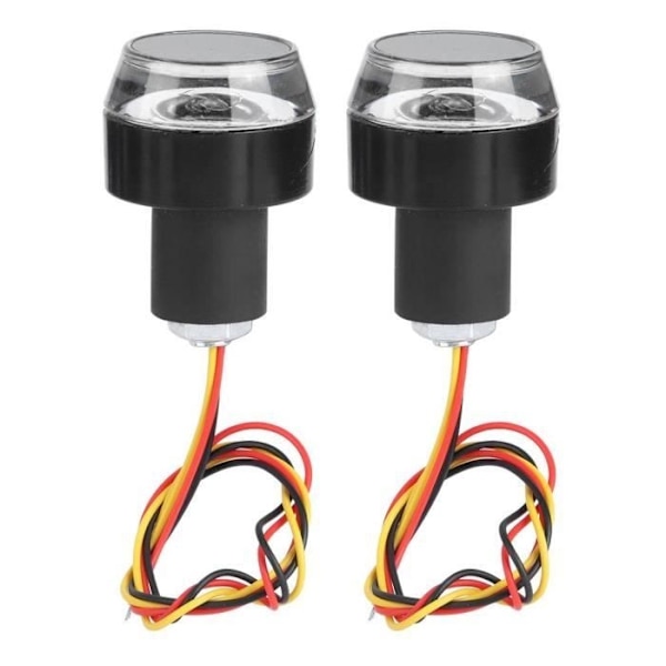 2st Motorcykel LED Styre Ljus Blinkers Indikator Ändgrepp Sidomarkering (Vit + Gult Ljus)