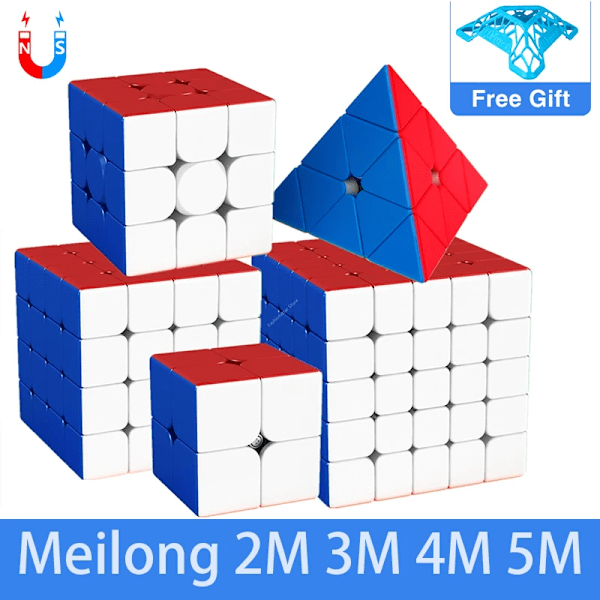 M Magnetisk 2M 3M 4M 5M Magic Cube Speed Cube Magnet Pussel Kub 2X2 3X3 Cubo Magico 4X4 5X5M Barn Present Magnetic Pyramid A