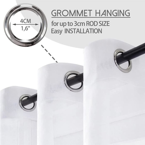 Skir Gardin - Ospecificerad - 140X160 Cm - Vit - Halvtransparent - Linneeffekt White