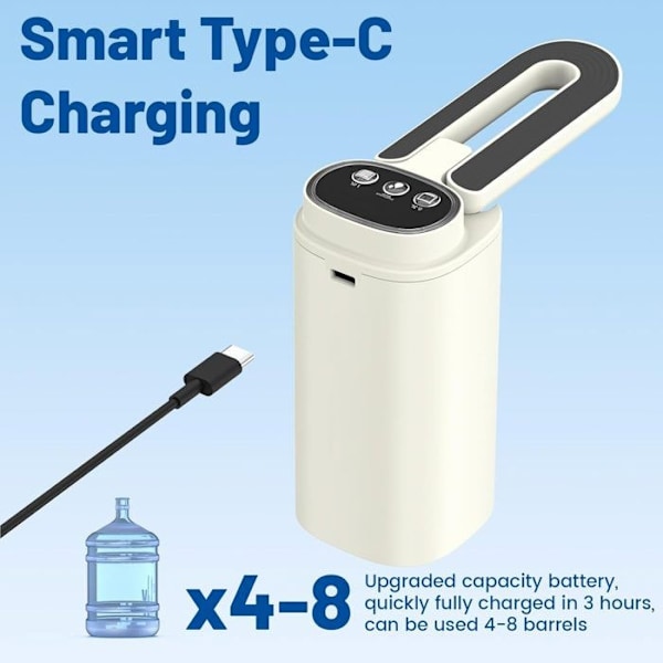 Dryckesautomat Elektrisk Vattendispenser Vattenflaska Usb Uppladdningsbar Elektrisk, Vikbar Pip, 3 Vattenflöden