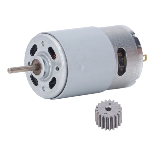 DC Brushed Motor Copper Coil Stainless Steel Body Large Torsion 19 Gear Motor for Children's Electric Vehicle 30000RPM