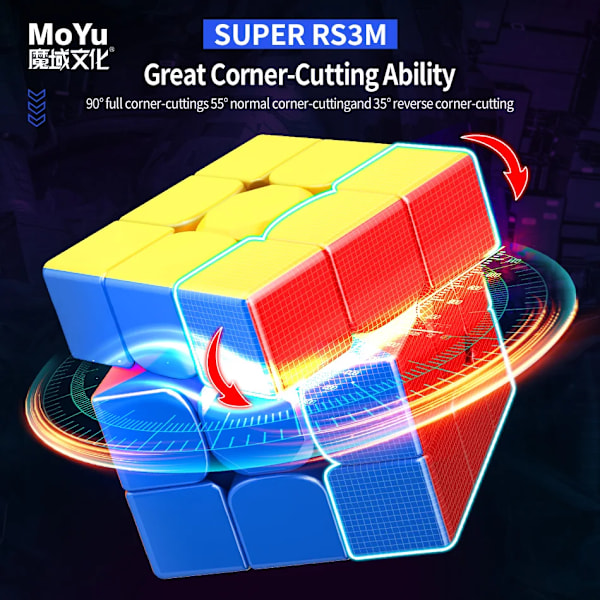 Maglev Ball Core 3X3 Magnetisk Magisk Kub Super Rs3M Speed Cube 3 Gånger;3 Professionell Pussel Leksak Barns Fidget Leksak Maglev ball core