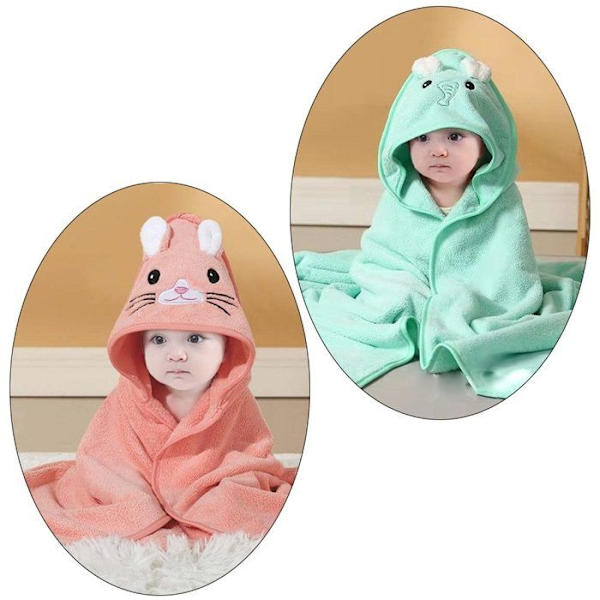 2-pack Baby Badhanddukar med Huva, Supermjuka och Mycket Absorberande, Badrockar, Julklappar