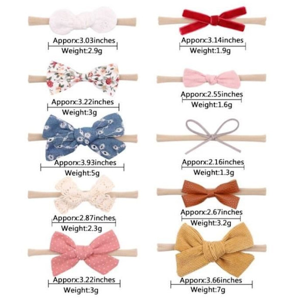 Baby Hårband, Hårrosetter för flickor, Knuthårband, Elastiskt hårband, För nyfödda, spädbarn, småbarn