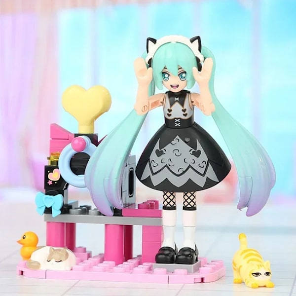 Hatsune Miku Byggklossar Kawaii Variety Elf Series Monterad Modell Dekorationer Pedagogiska Leksaker Cartoon Kreativa Presenter Random 6 with box