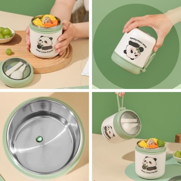 Isolerad matlåda, matbehållare i rostfritt stål, matbehållare, termosmugg för varma eller kalla måltider, Bento matlådor