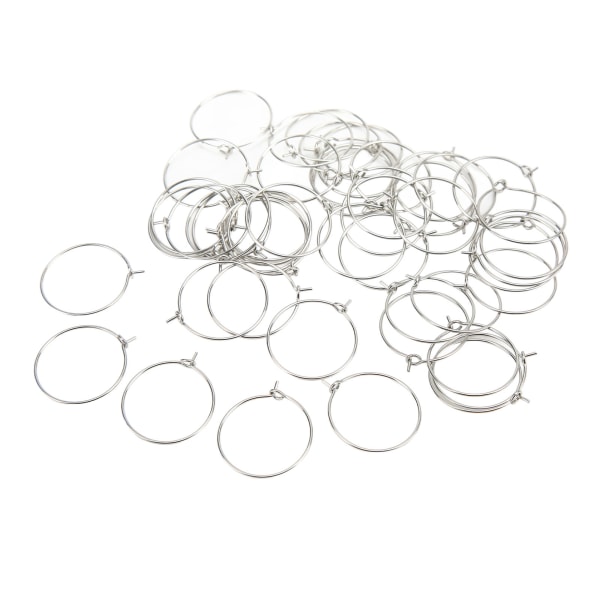 50 STK 20mm Bulk Hoop Øreringe Rustfrit Stål DIY Anti Allergi Vinglas Ringe Smykker Making Bryllup Fødselsdagsfest