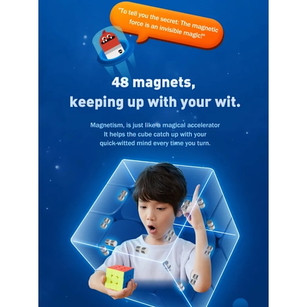 Monster Go Mg3 Magnetisk Speed Cube Stickerless 3X3 Speed Cube 3X3X3 Professionell Magisk Kub Leksaker För Barn stickerless