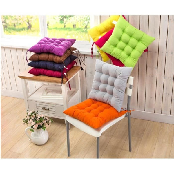 Set med 4 Förtjockade Fyrkantiga Stolsdynor - 40 * 40 Cm Gul