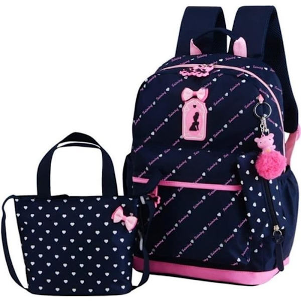 Barnryggsäck - Primär - 3 i 1 - Vattentät Nylon - Mörkblå - Flera Fickor Dark Blue