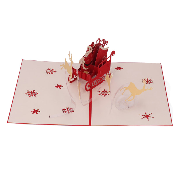 3D julekort håndværk smukt indgraveret hjortevogn 3D popup lykønskningskort til skrivevelsignelse