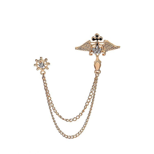 Gold Cross Lapel Pin Chain for Men - Farsdagsgave