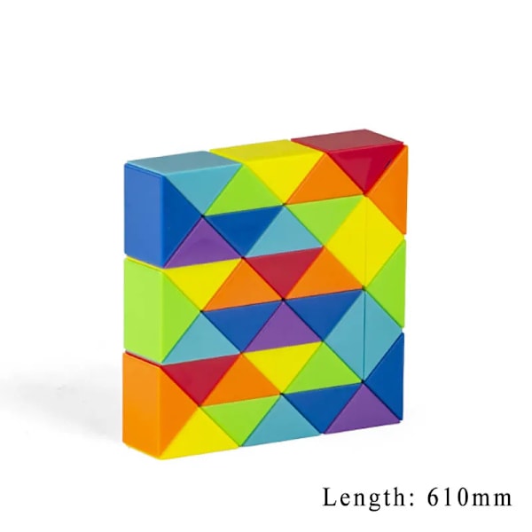 36 Segment Magisk Orm Multi-Färg 3D Pussel Fidget Leksaker Fidge Kub Twist Transformerbar Barn Pussel 36 Speed