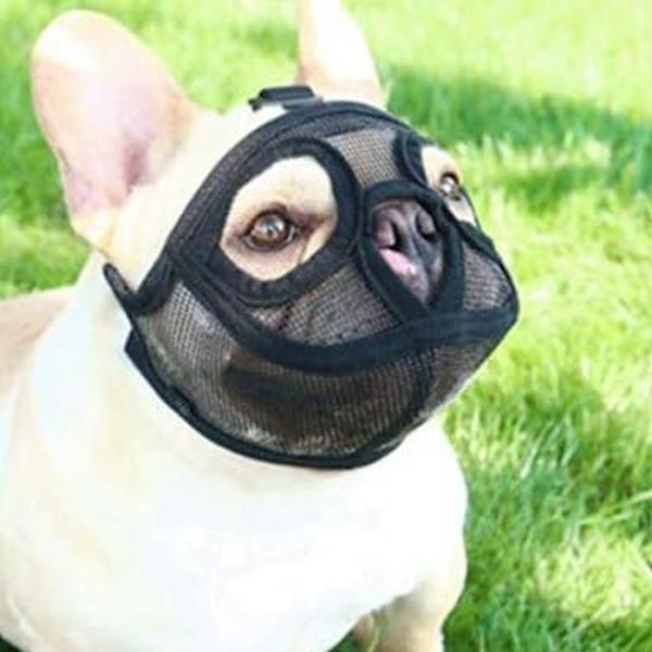Kortnos Hundmunkorg - Justerbar Andningsbar Mesh Bulldog-munkorg För Skällande, Bitande